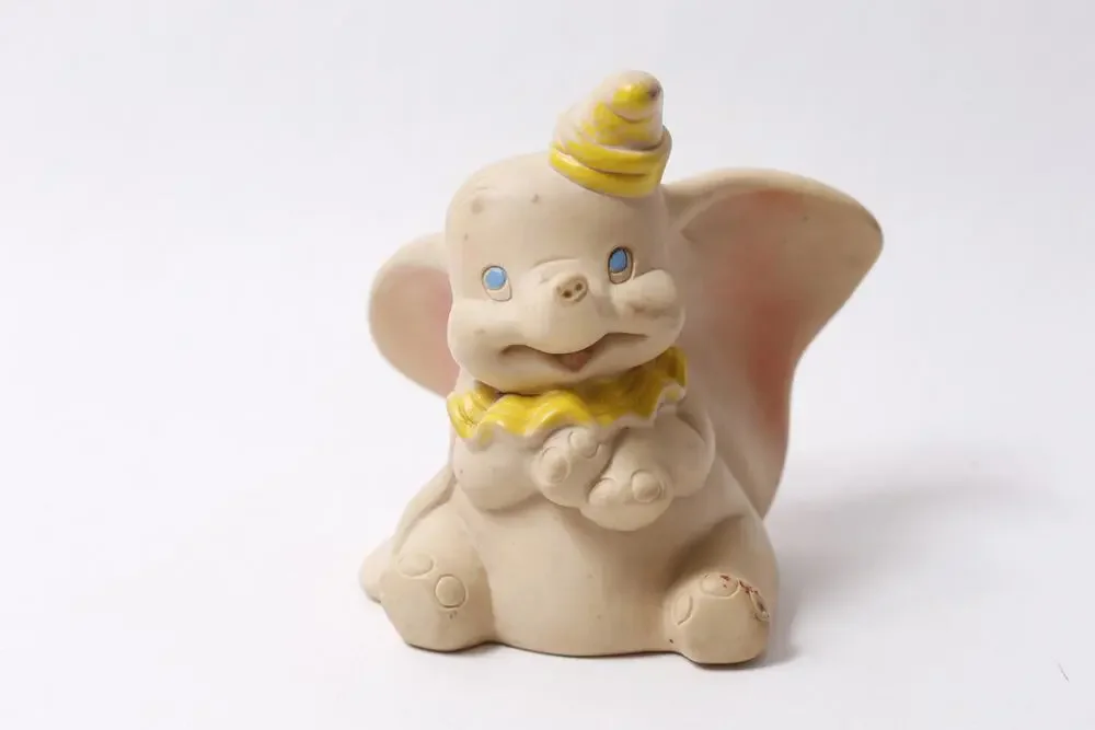 Disney Dumbo Elephant Squeaky Rubber Toy by Dell STAINS ~ 260214-WH 977